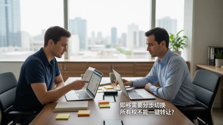IT 管理員與行銷負責人對照舊個人電腦和新公司電腦遷移檔案