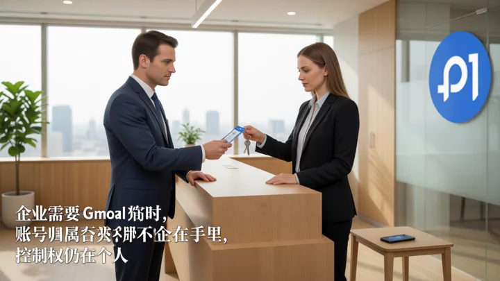 企業管理員向新進員工交接門禁卡和鑰匙，個人手機單獨放在一旁