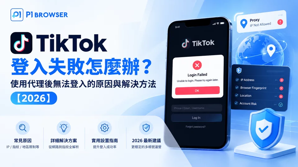 TikTok 登录失败怎么办?使用代理后无法登录的原因与解决方法【2026】