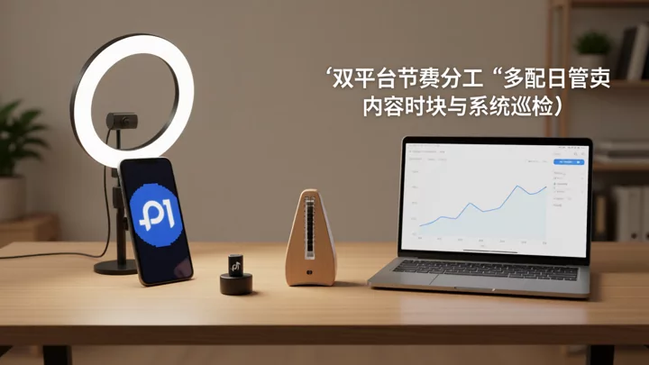 雙平台工作節奏對比:內容創作區與系統巡檢區