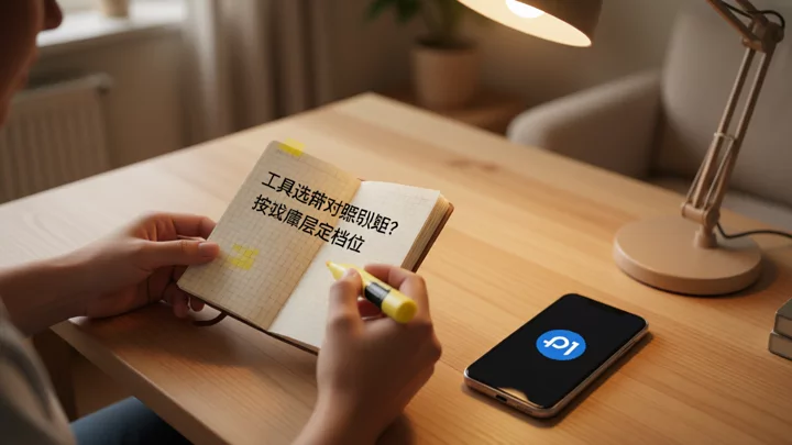 运营者手写在笔记本上的工具能力对照矩阵,辅助按故障层选型