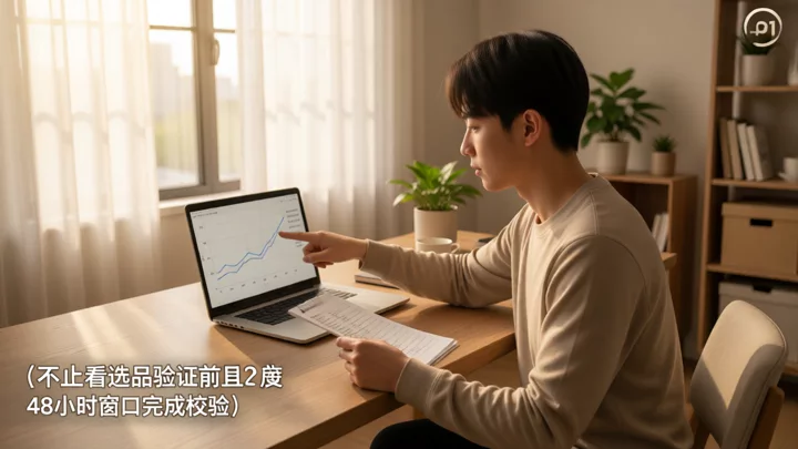 卖家在独立站搭建前用外部数据源交叉验证需求周期,桌面摊开打勾清单