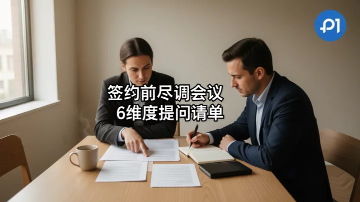 两人正在会议桌前逐维度记录代运营公司的回答