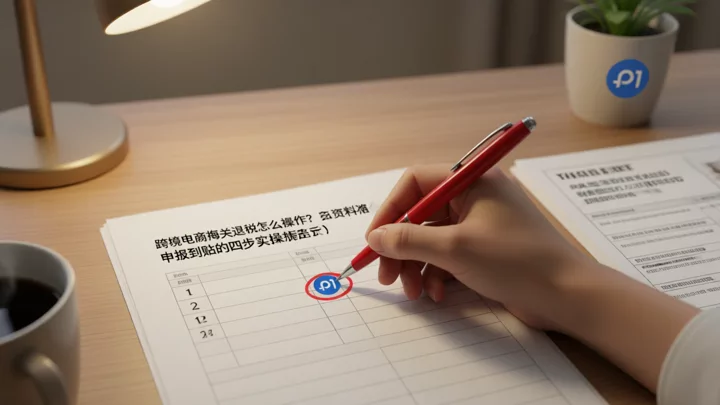 用红笔在四单对照表上逐行勾稽金额差额