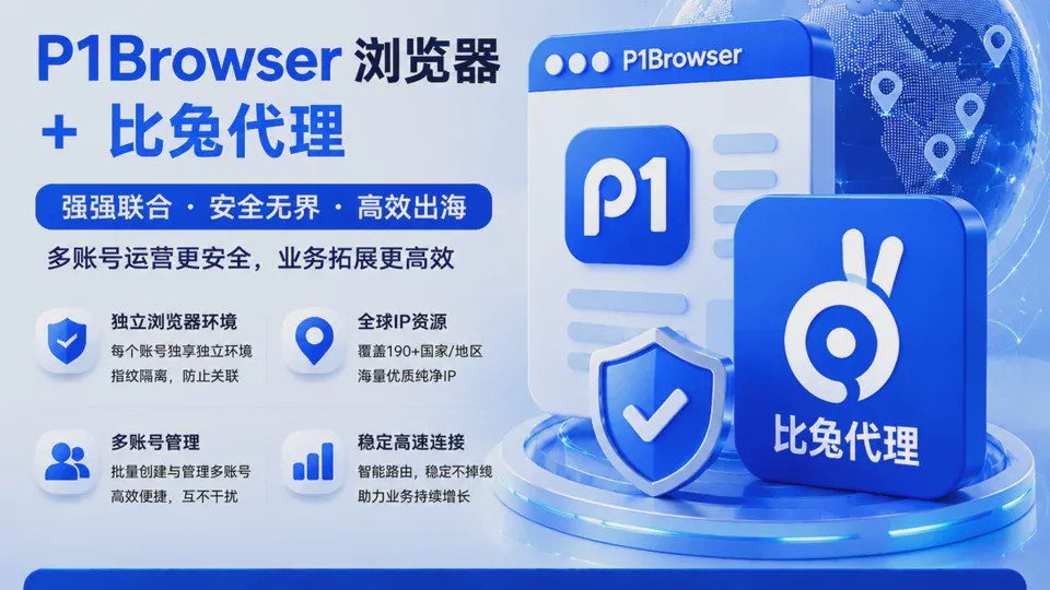 P1Browser+比兔代理:海外社媒本地化运营完整版解决方案