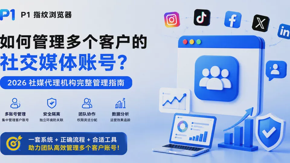 如何管理多个客户的社交媒体账号? 2026 社媒代理机构完整管理指南