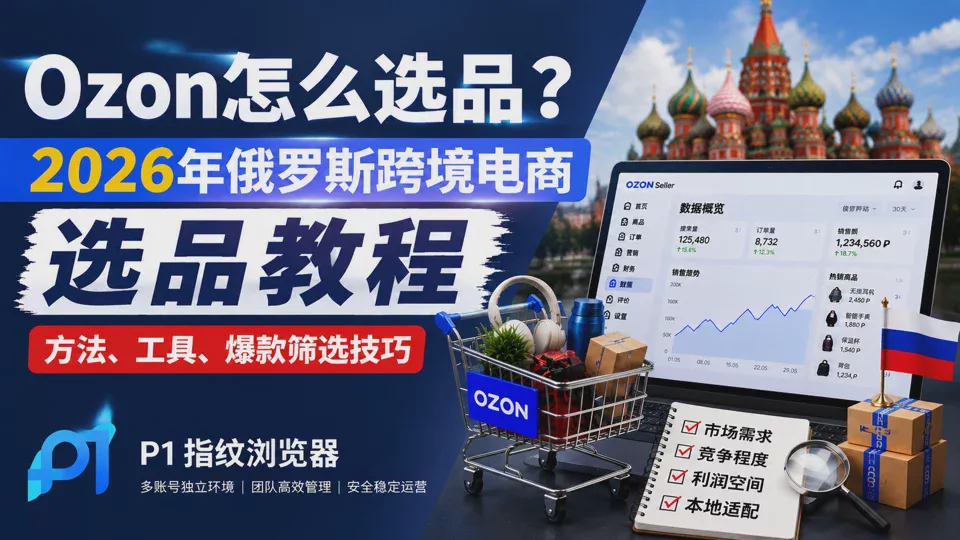 Ozon怎么选品?2026年俄罗斯跨境电商选品教程(方法、工具、爆款筛选技巧)
