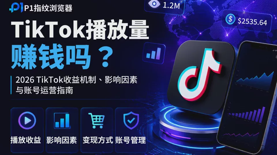TikTok播放量赚钱吗?2026 TikTok收益机制、影响因素与账号运营指南